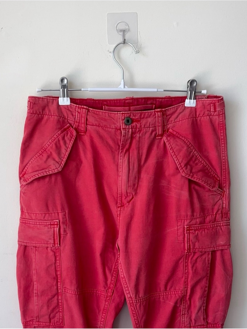 Polo Ralph Lauren Garment Dyed Canvas Cargo Pant Size 30 Paratrooper Faded Red